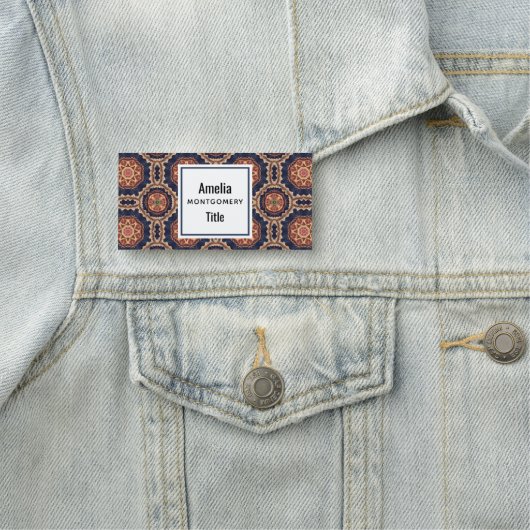 Fancy bloem- en stervormpatroon naamplaatje (In situ)