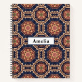  Fancy bloem- en stervormpatroon Notitieboek (Voorkant)