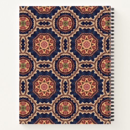 Fancy bloem- en stervormpatroon Notitieboek (Achterkant)