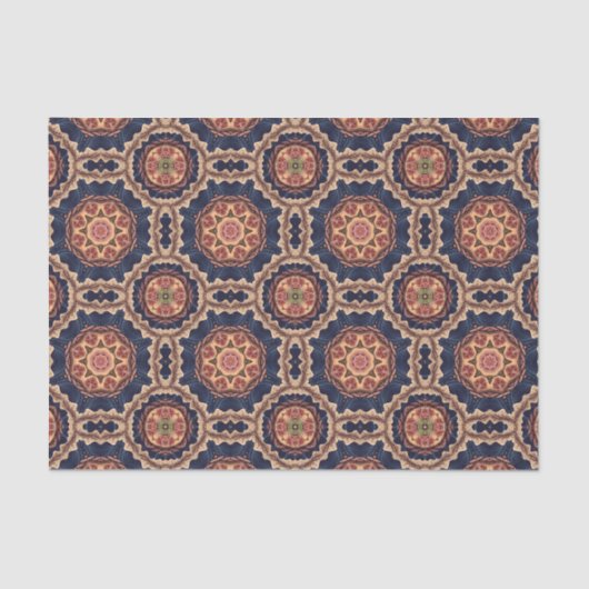 Fancy bloem- en stervormpatroon tissuepapier (Voorkant)