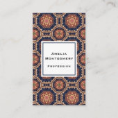 Fancy bloem- en stervormpatroon visitekaartje (Voorkant)