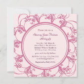 Fancy Bloemen Baby shower Invitation (roze) Kaart (Voorkant)