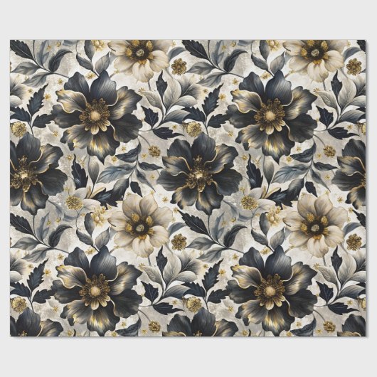 Fancy bloemen cadeaupapier (Vlak)