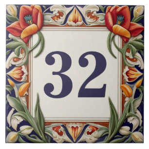 Fancy Bloemen Custom House Nummer Bord Teken Plaqu Tegeltje