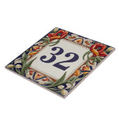 Fancy Bloemen Custom House Nummer Bord Teken Plaqu Tegeltje (Zijkant)