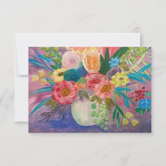 Fancy Bloemen dank u / notitiekaart (Voorkant)