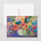 Fancy Bloemen dank u / notitiekaart (Voorkant / Achterkant)