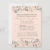 Fancy bloemen en diamanten 70e verjaardag kaart (Voorkant)