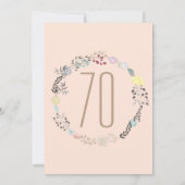 Fancy bloemen en diamanten 70e verjaardag kaart (Achterkant)