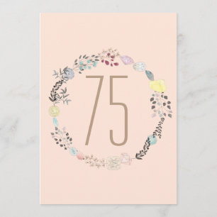 Fancy bloemen en diamanten 75e verjaardag kaart