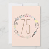 Fancy bloemen en diamanten 75ste verjaardag kaart (Achterkant)