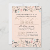 Fancy bloemen en diamanten 80e verjaardag kaart (Voorkant)