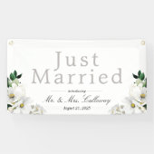 Fancy bloemen gewoon gehuwde autobanner spandoek (Horizontaal)