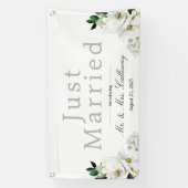 Fancy bloemen gewoon gehuwde autobanner spandoek (Verticaal)