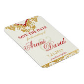 Fancy Bloemen Golden Save the Date Magnets Magneet (Rechterzijde)