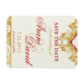 Fancy Bloemen Golden Save the Date Magnets Magneet (Horizontaal)