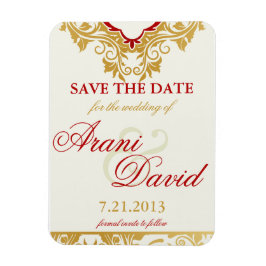 Fancy Bloemen Golden Save the Date Magnets Magneet