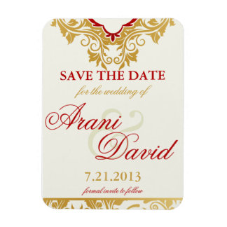 Fancy Bloemen Golden Save the Date Magnets Magneet