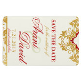 Fancy Bloemen Golden Save the Date Magnets Magneet (Horizontaal)