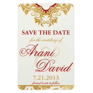 Fancy Bloemen Golden Save the Date Magnets Magneet