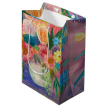 Fancy Bloemen medium geschenktas