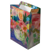 Fancy Bloemen medium geschenktas Cadeauzakje (Achterkant Gekanteld)