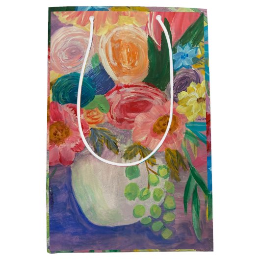 Fancy Bloemen medium geschenktas Medium Cadeauzakje (Voorkant)