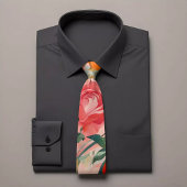 Fancy Bloemen Roze & Oranje Stropdas