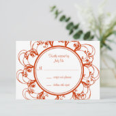 Fancy bloemen RSVP (sinaasappel) (Staand voorkant)