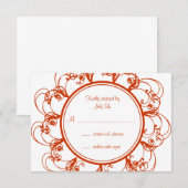 Fancy bloemen RSVP (sinaasappel) (Voorkant / Achterkant)