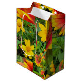 Fancy Bloemen Verpakking Papier Flat Sheet Set van Medium Cadeauzakje (Voorkant Gekanteld)