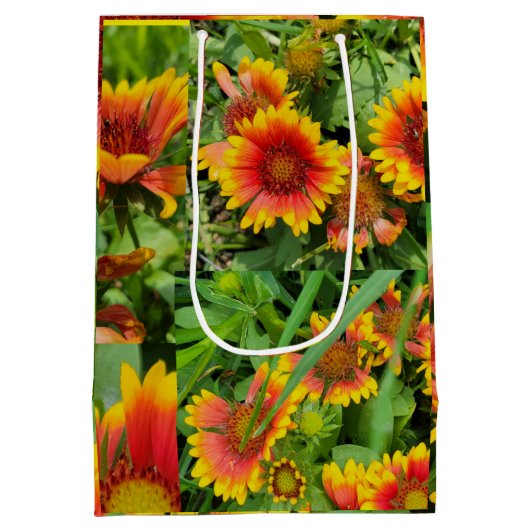 Fancy Bloemen Verpakking Papier Flat Sheet Set van Medium Cadeauzakje (Achterkant)