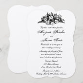 Fancy  Bloemen Weddenschap Black Kaart (Voorkant / Achterkant)