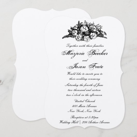 Fancy Bloemen Weddenschap Black Kaart (Voorkant / Achterkant)