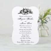 Fancy  Bloemen Weddenschap Black Kaart (Staand voorkant)