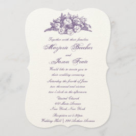 Fancy  Bloemen Weddenschap Paars Kaart