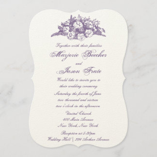 Fancy  Bloemen Weddenschap Paars Kaart