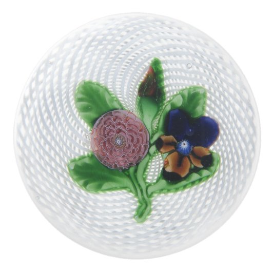 Fancy  Bloemig Roze Violet Keramische Knop (Voorkant)