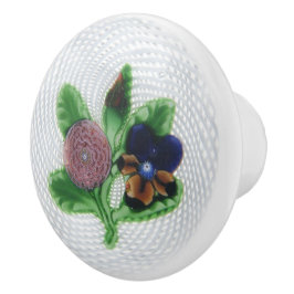 Fancy  Bloemig Roze Violet Keramische Knop