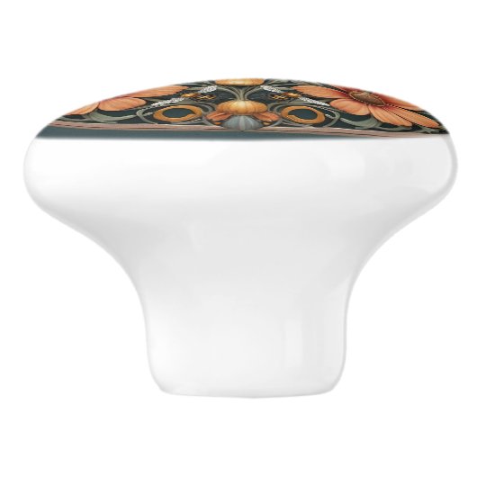 Fancy bloemige bij-utiful bij keramische knop (Zijkant)