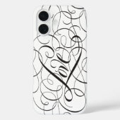 Fancy bloemige liefdeskalligrafie Case-Mate iPhone case (Achterkant)