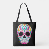 Fancy bloemige suikerschedel tote bag (Achterkant)