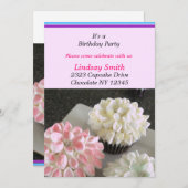 Fancy Bloemkoekjes Uitnodiging van de Partij van d (Voorkant / Achterkant)