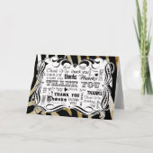 Fancy bloemkool en Zebra-kartonnen tekst Dank u Bedankkaart (Voorkant)