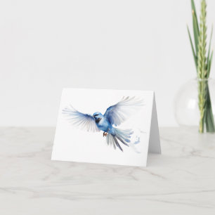 Fancy Blue Bird Flying BLANK Kaart