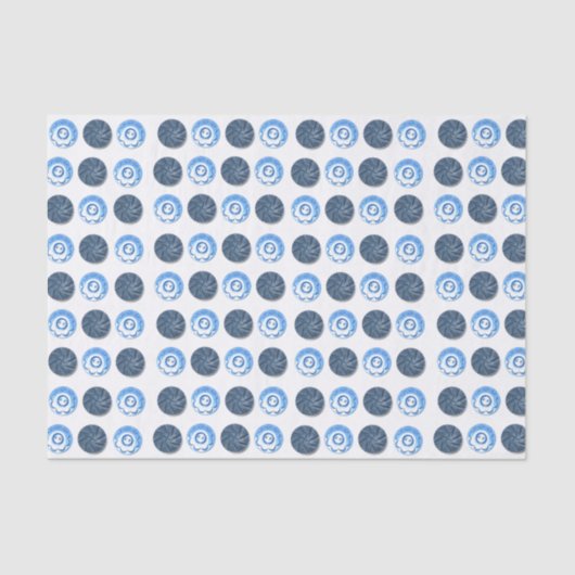 Fancy Blue Buttons White  Tissuepapier (Voorkant)