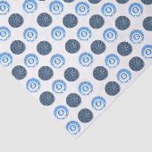 Fancy Blue Buttons White  Tissuepapier (Detail)