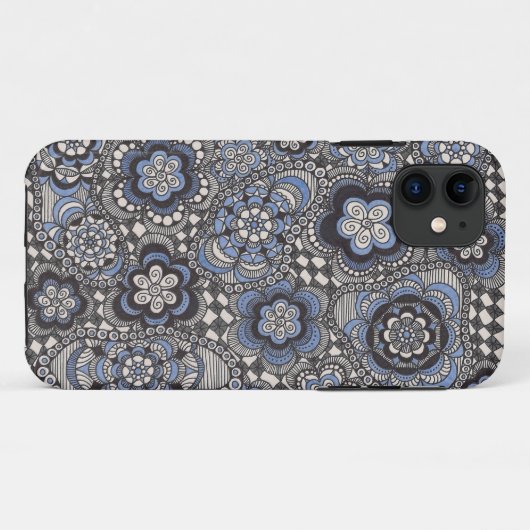 Fancy Blue Denim Phone Case (Achterkant (horizontaal))
