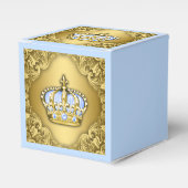 Fancy Blue en Gold Prince Bedankdoosjes (Voorkant Zijde)