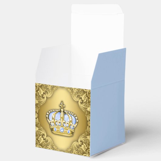 Fancy Blue en Gold Prince Bedankdoosjes (Geopend)